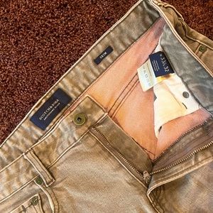 Scotch and soda green pants.